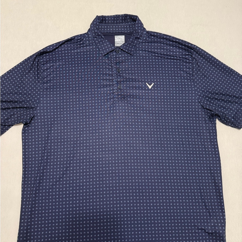 Callaway Navy Patterned Polo Shirt